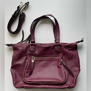 Urban Expressions Torrey Zip Detail Burgundy Satchel Handbag